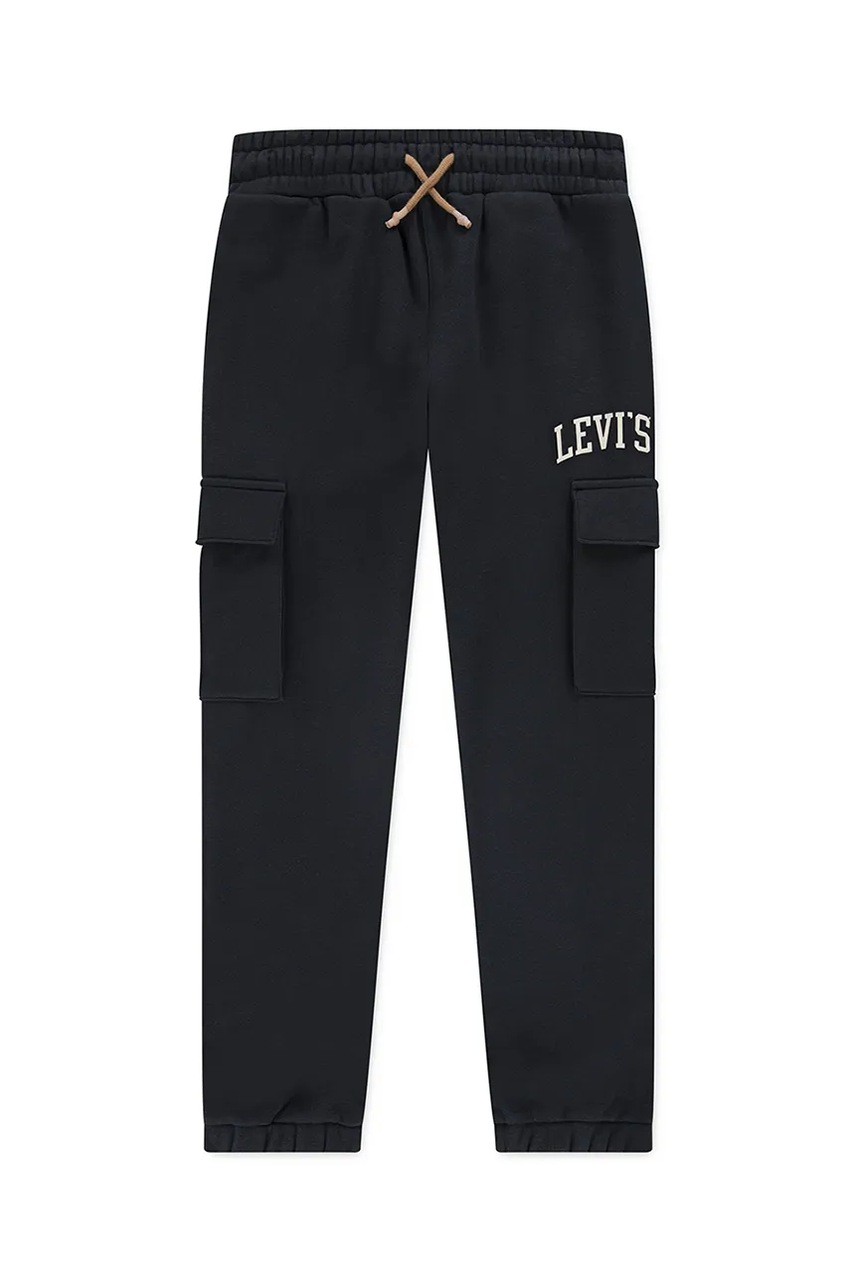 Levně Dětské tepláky Levi's CARGO JOGGER černá barva, s potiskem, 8EN651