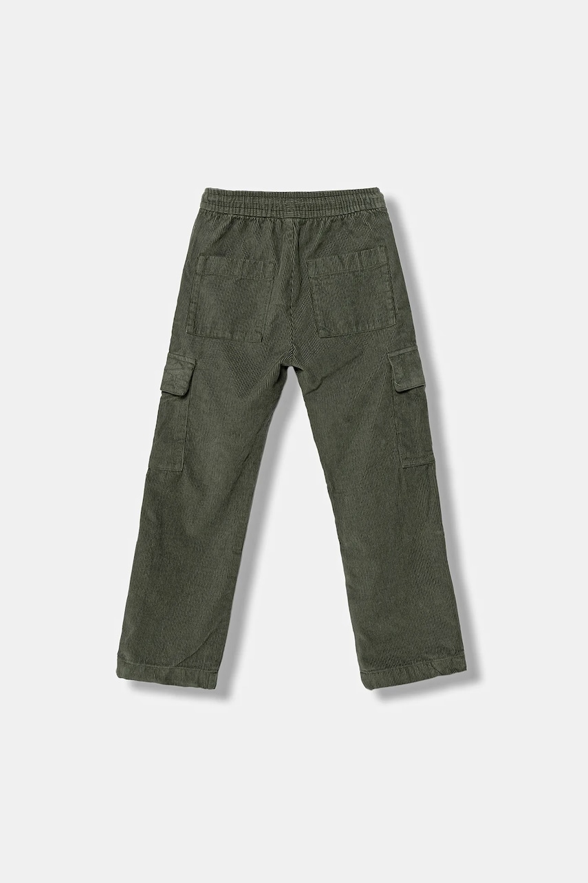 Детские вельветовые брюки Calvin Klein Jeans цвет зелёный однотонные IB0IB02554 Детские вельветовые брюки Calvin Klein Jeans цвет зелёный однотонные IB0IB02554