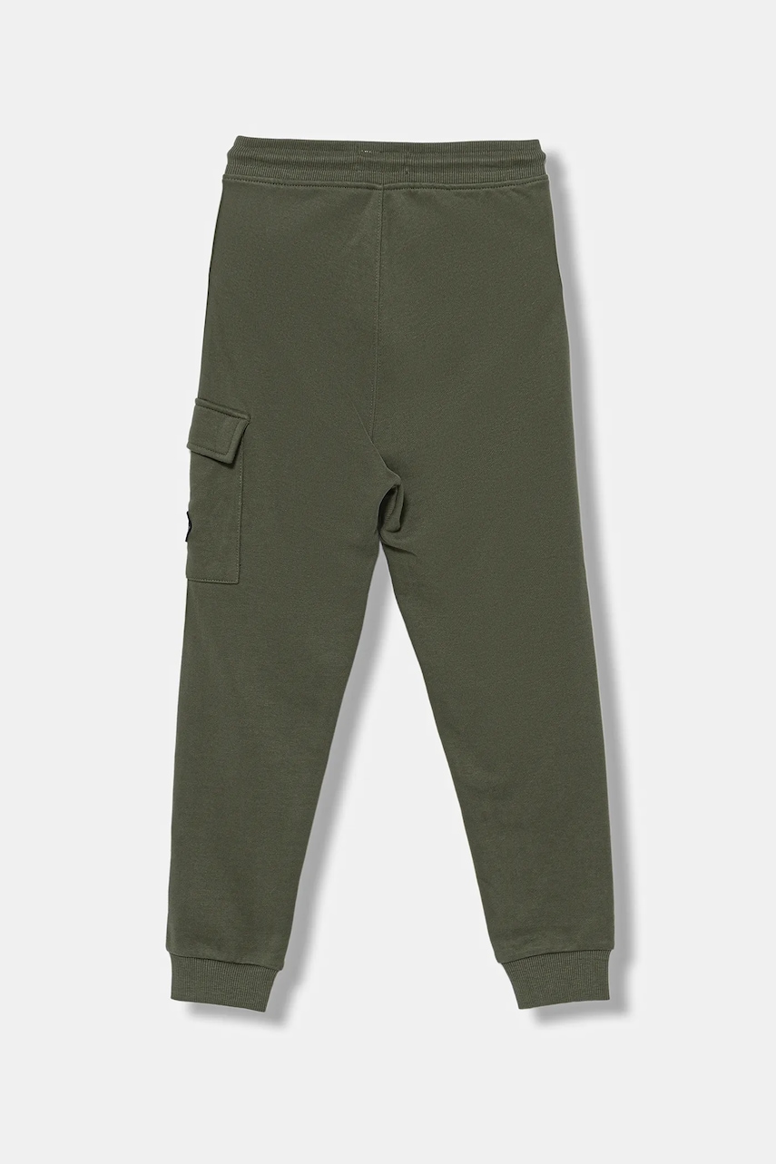 Детские хлопковые штаны Calvin Klein Jeans цвет зелёный однотонные IB0IB02199 Детские хлопковые штаны Calvin Klein Jeans цвет зелёный однотонные IB0IB02199