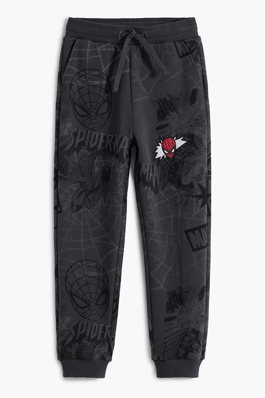 Desigual pantaloni de trening din bumbac pentru copii culoarea gri, cu imprimeu, 25WBPK06