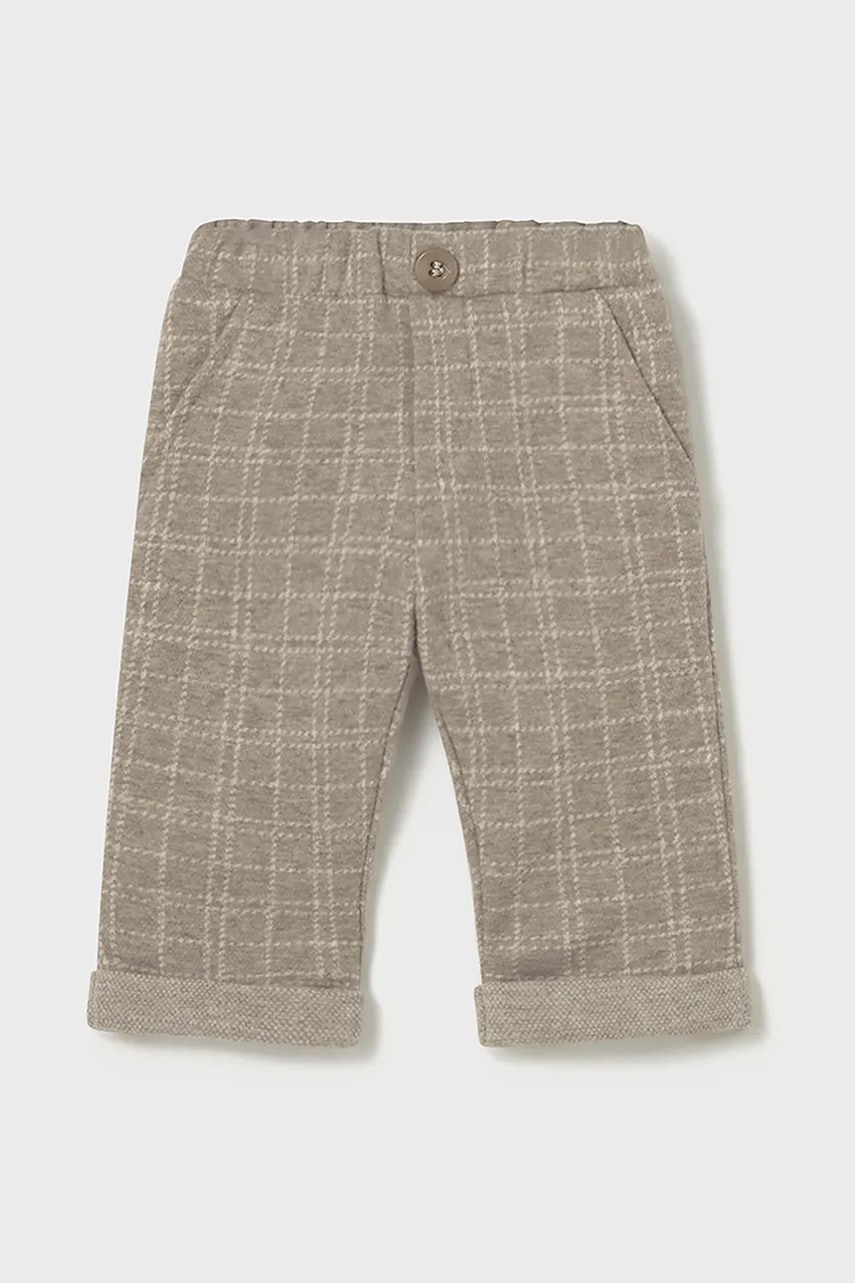 Mayoral Newborn pantaloni bebe culoarea maro, cu imprimeu, 2575