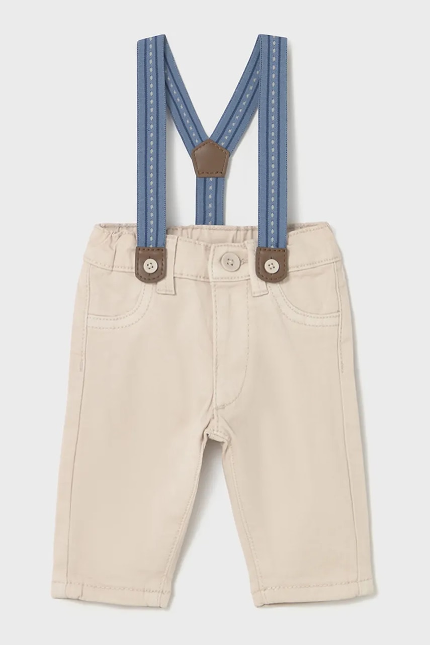 Mayoral Newborn pantaloni bebe culoarea bej, uni, 2576