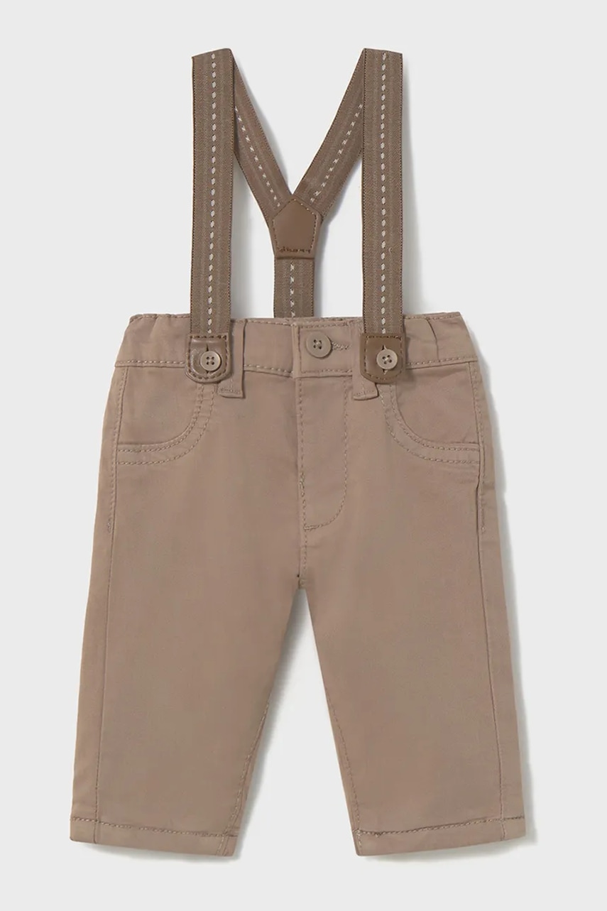 Mayoral Newborn pantaloni bebe culoarea maro, uni, 2576