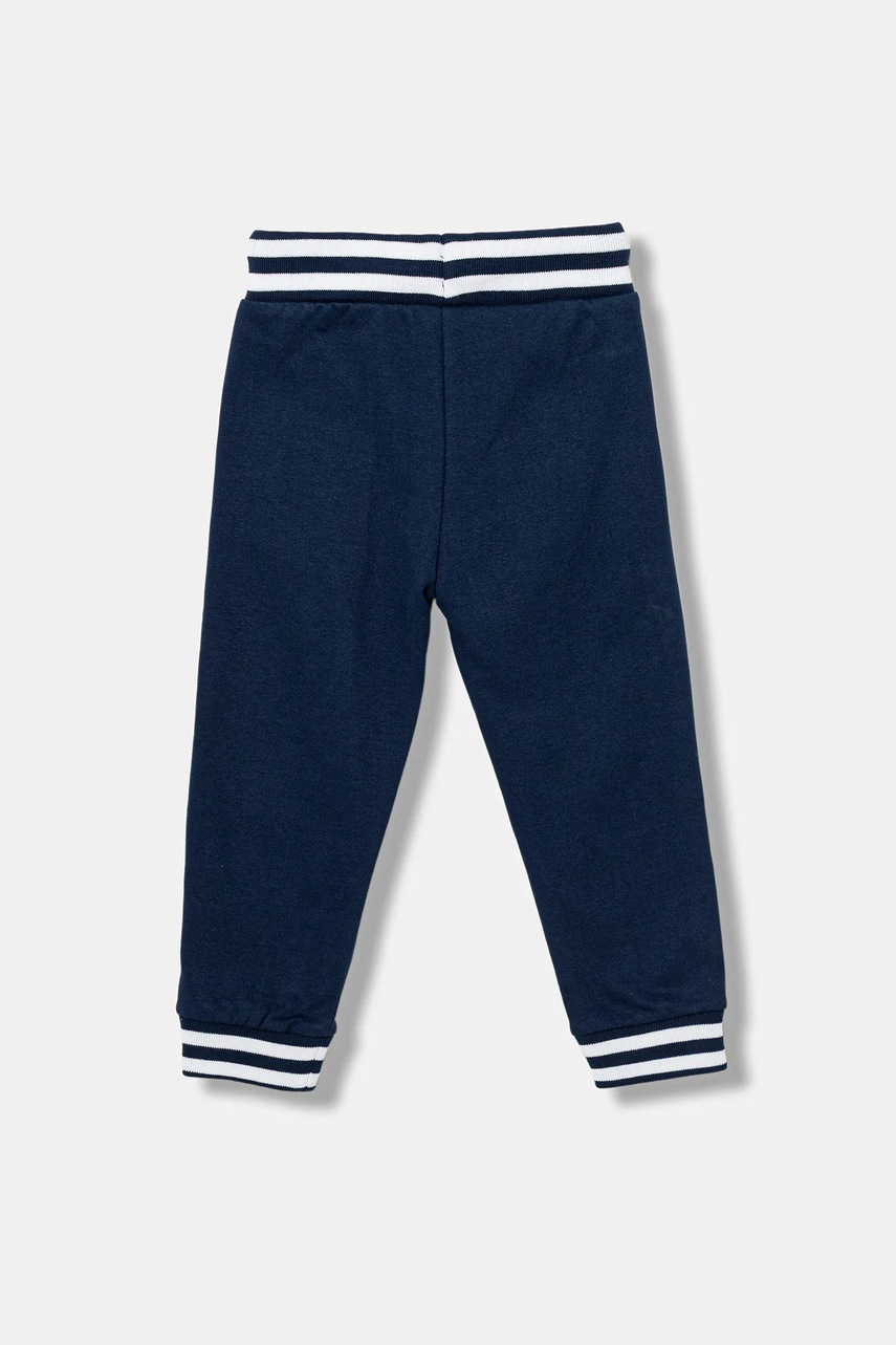 Детские хлопковые штаны Guess цвет синий узор N5BQ13 KAX74