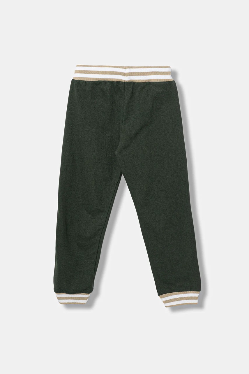 Детские хлопковые штаны Guess цвет зелёный узор N5BQ13 KAX74