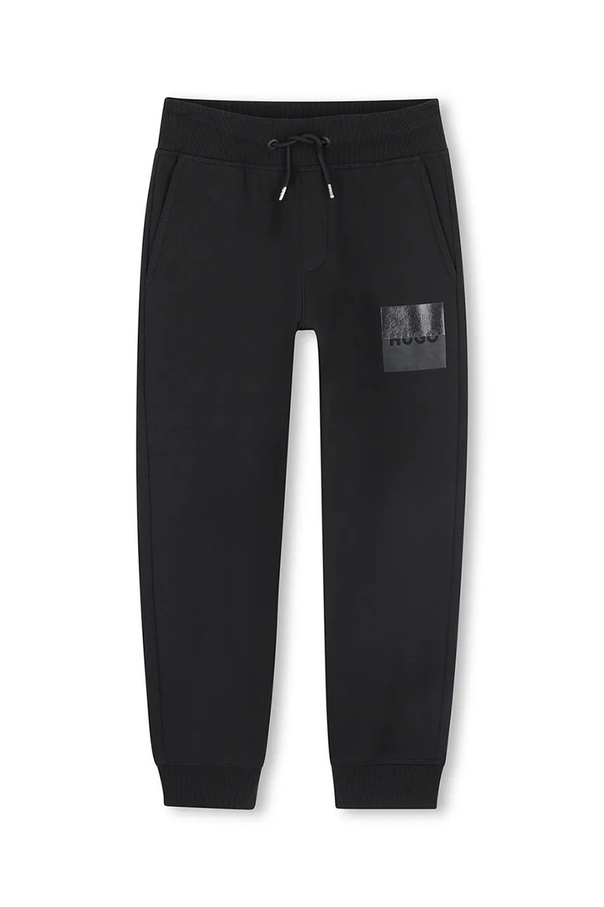 Детские спортивные штаны HUGO цвет чёрный с принтом G00456