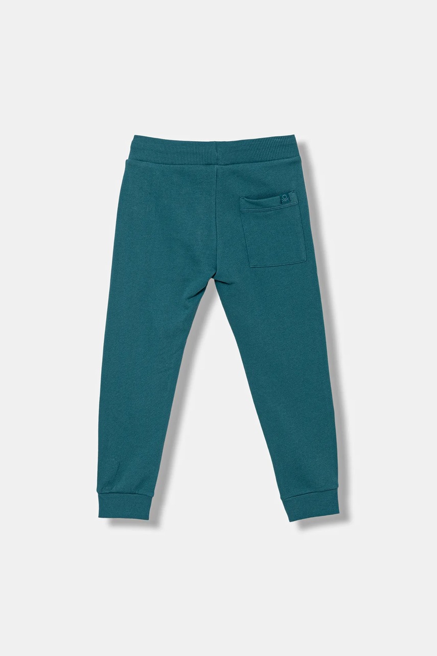 Детские хлопковые штаны United Colors of Benetton цвет бирюзовый однотонные 3J68CF01P