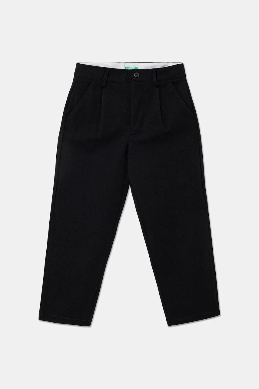 United Colors of Benetton pantaloni copii culoarea negru, uni, 43ZGCF04W
