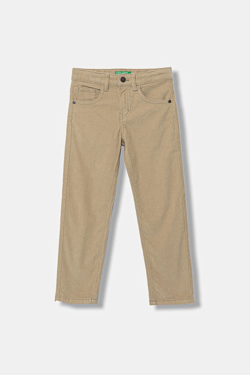 United Colors of Benetton pantaloni din catifea pentru copii culoarea bej, uni, 4AD5CE04E