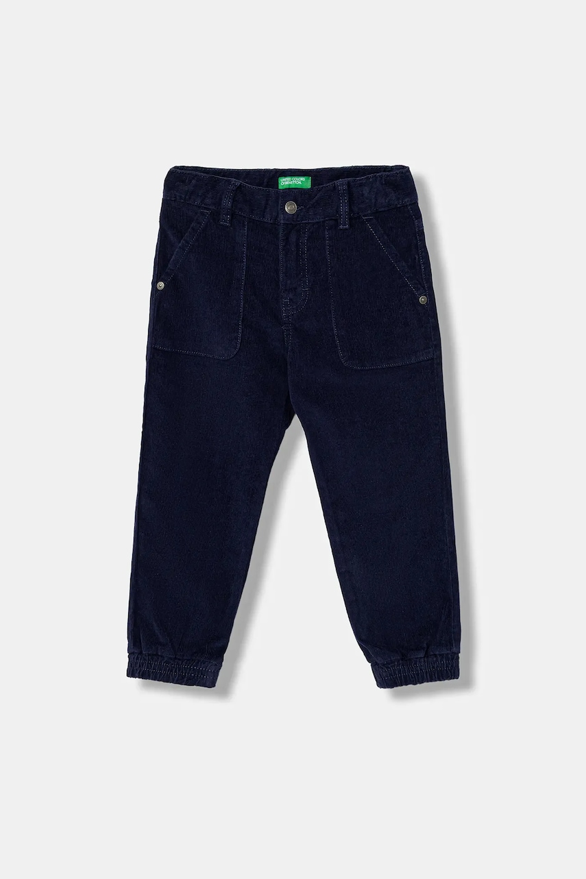 Levně Dětské kalhoty United Colors of Benetton tmavomodrá barva, 4AD5GE021
