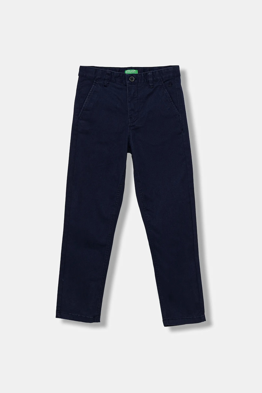 United Colors of Benetton pantaloni copii culoarea albastru marin, uni, 4HM6CF04X