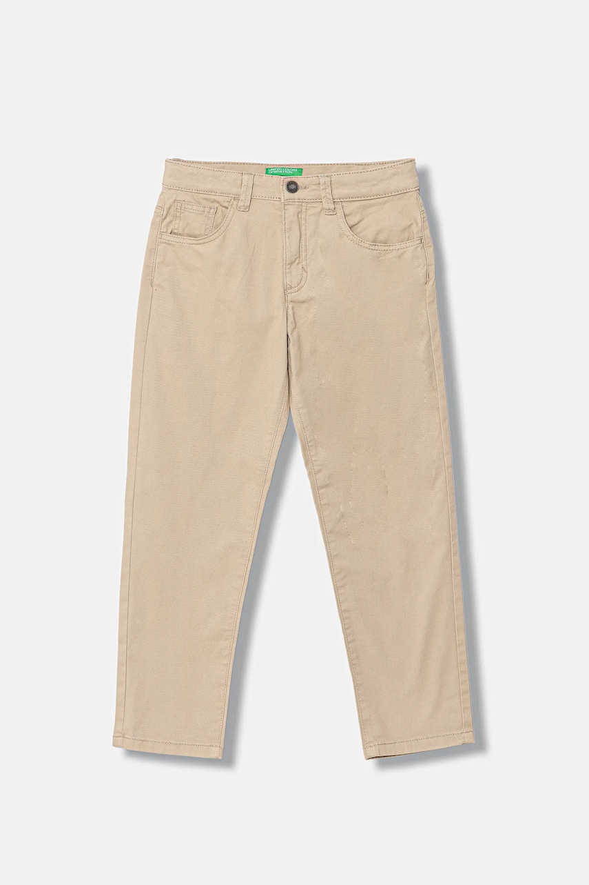 United Colors of Benetton pantaloni copii culoarea bej, uni, 4RHPCE04D