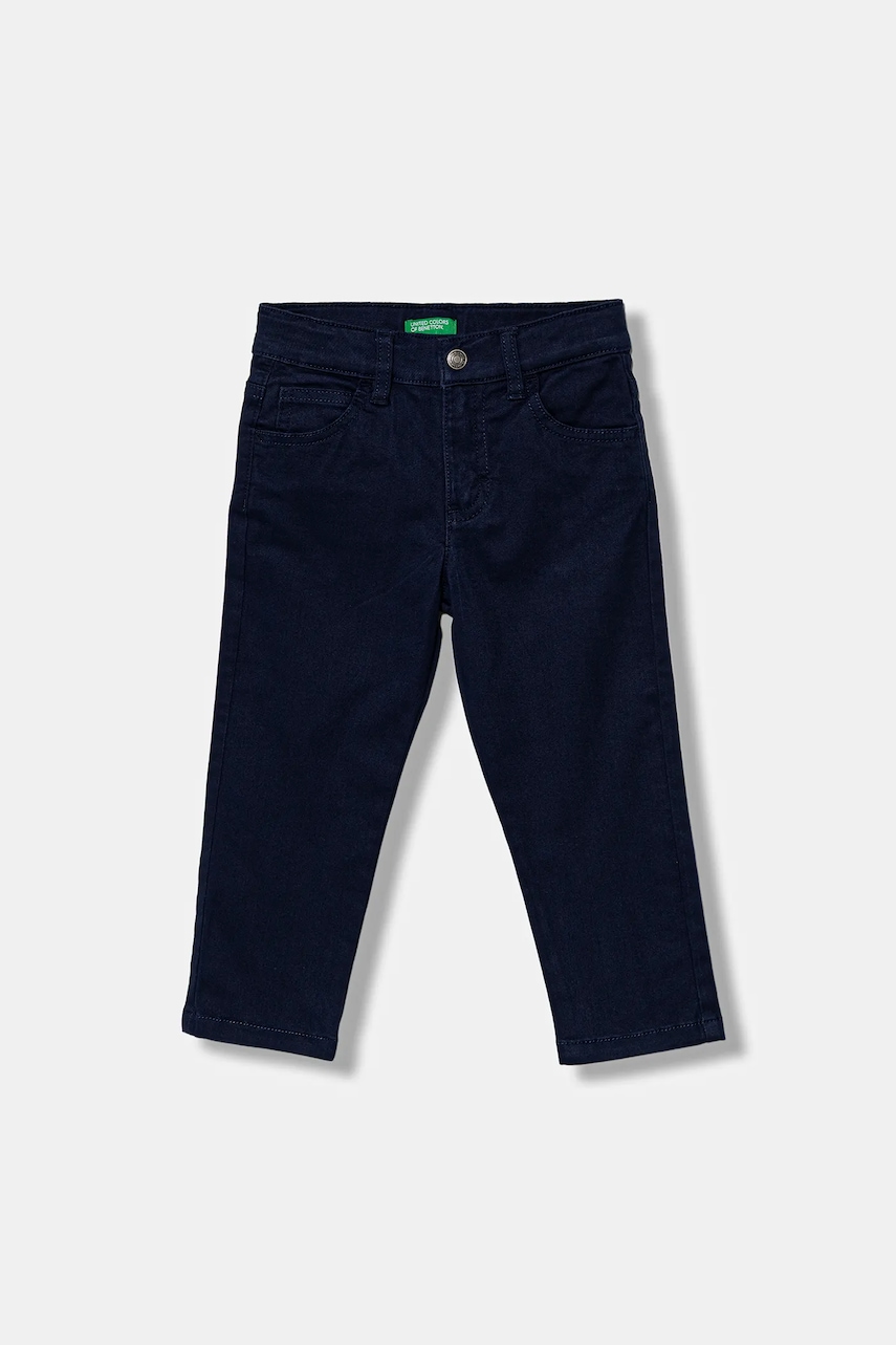 Levně Dětské kalhoty United Colors of Benetton tmavomodrá barva, 4RHPGE009