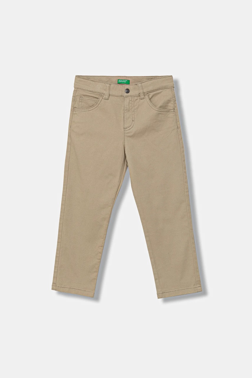 United Colors of Benetton pantaloni copii culoarea bej, uni, 4RHPGE009