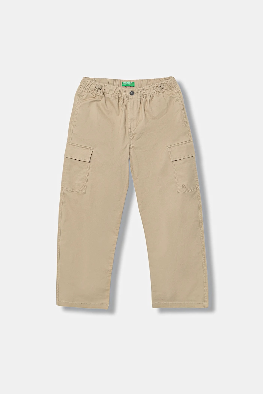 United Colors of Benetton pantaloni copii culoarea bej, uni, 4XZXCF04I
