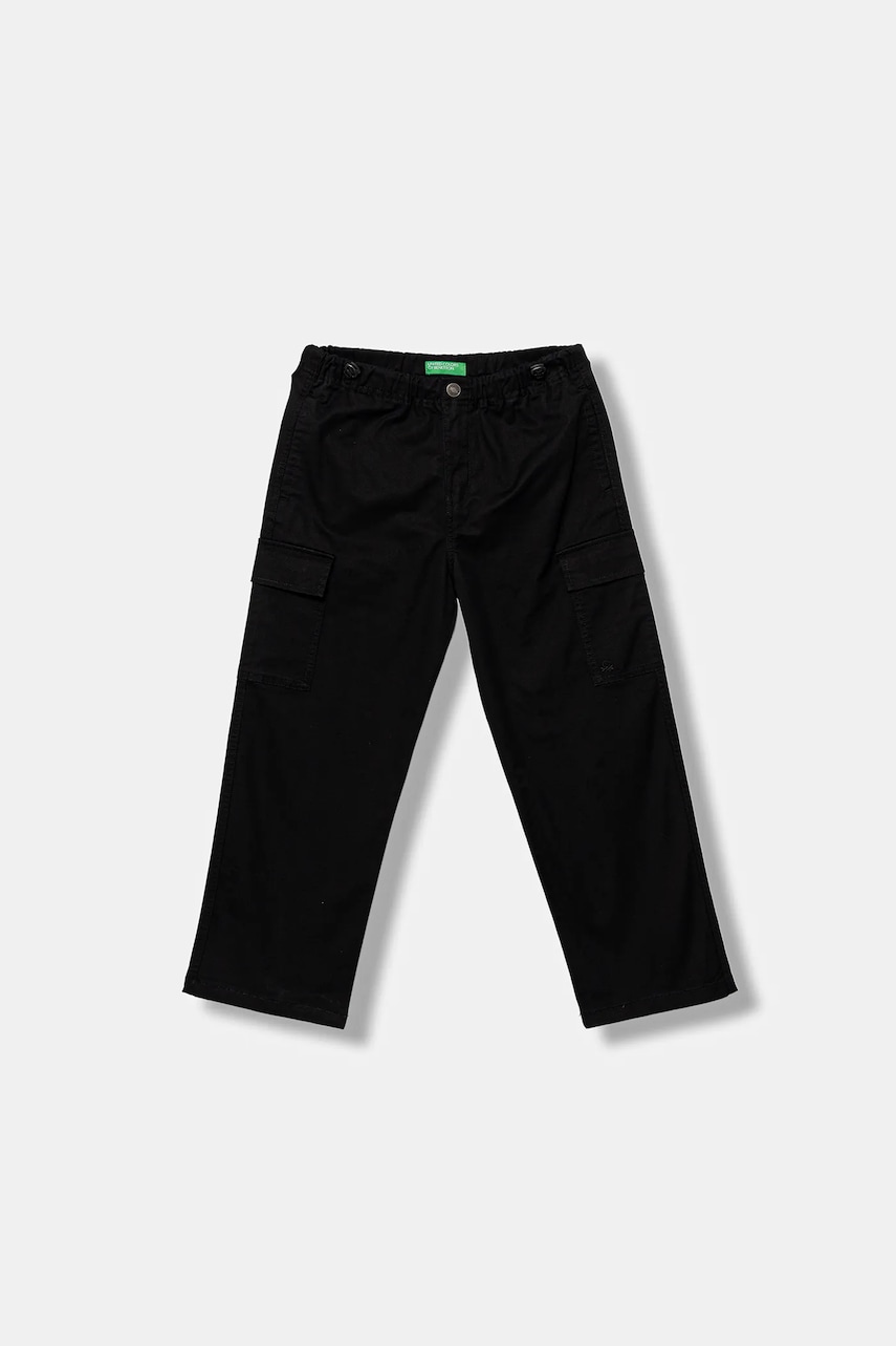United Colors of Benetton pantaloni copii culoarea negru, uni, 4XZXCF04I