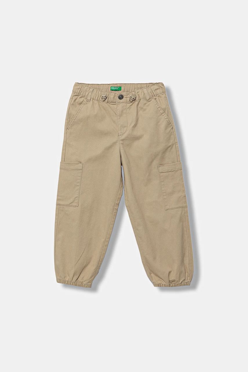 United Colors of Benetton pantaloni copii culoarea bej, uni, 4XZXGF01R