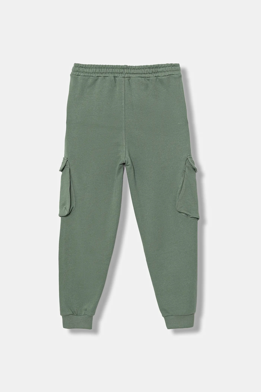 Детские хлопковые штаны United Colors of Benetton цвет зелёный однотонные 3J68CF06I Детские хлопковые штаны United Colors of Benetton цвет зелёный однотонные 3J68CF06I