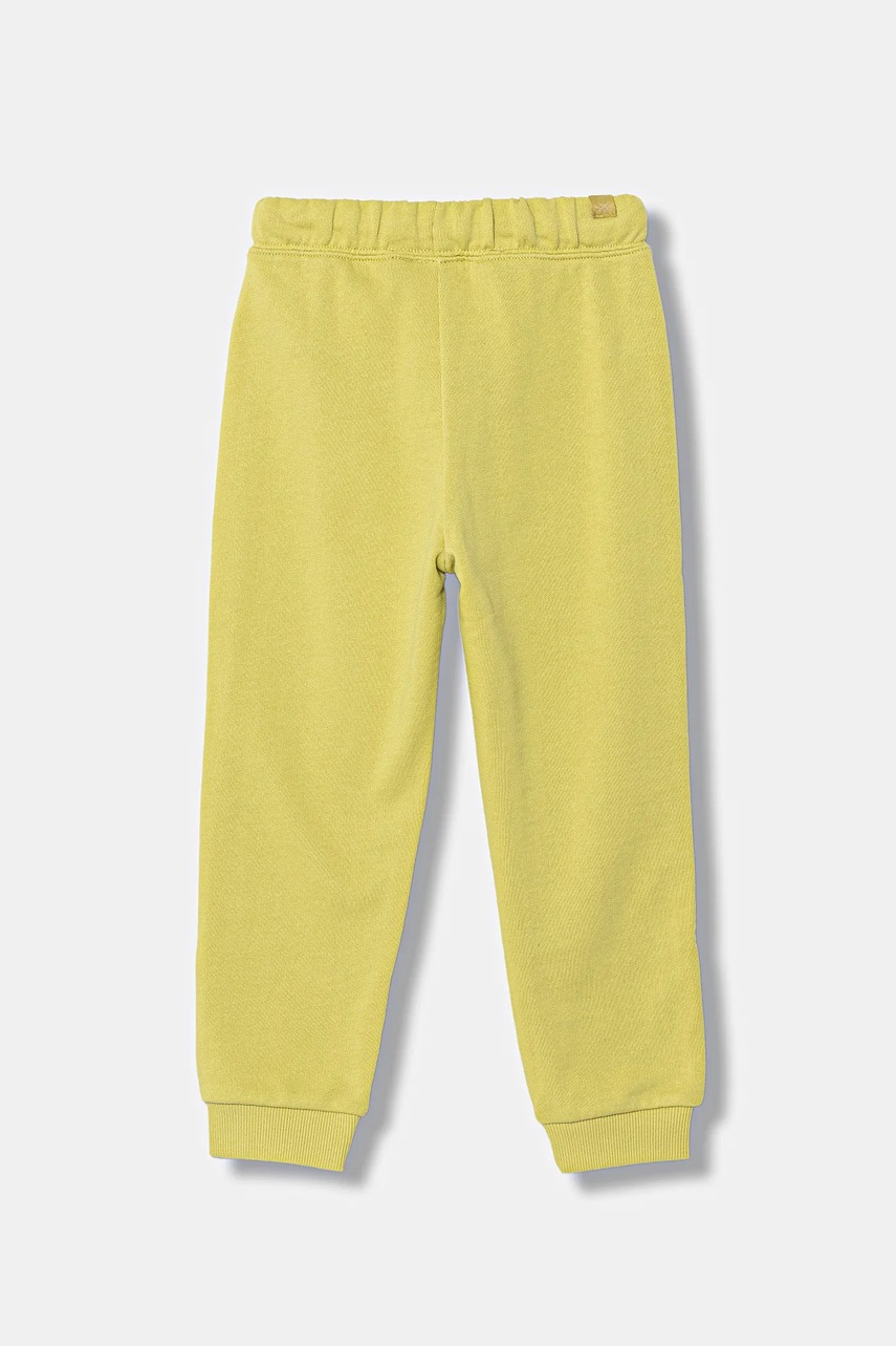 Детские хлопковые штаны United Colors of Benetton цвет зелёный однотонные 3J68GF027