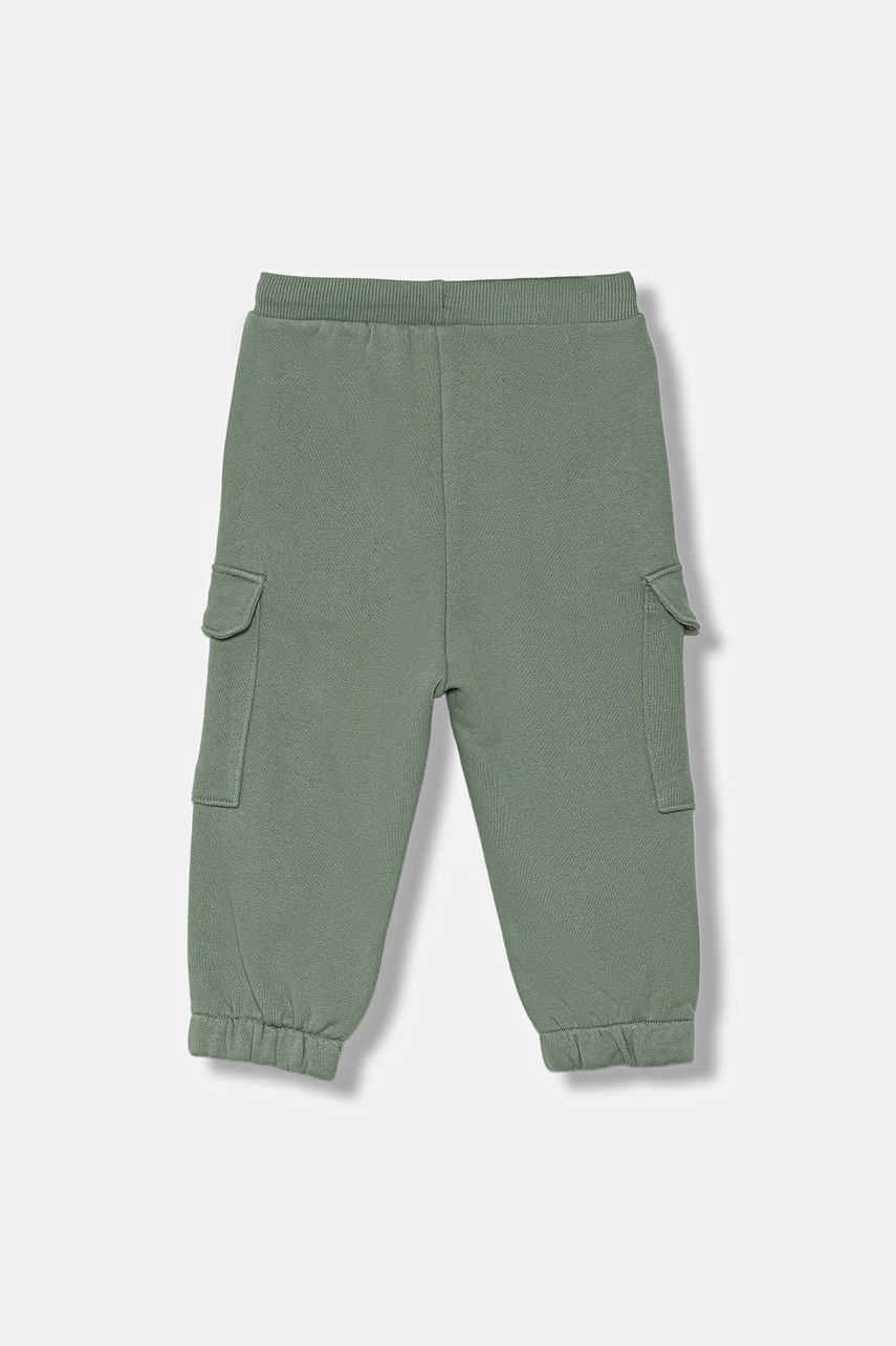 Детские хлопковые брюки United Colors of Benetton цвет зелёный однотонные 3J68GF045 Детские хлопковые брюки United Colors of Benetton цвет зелёный однотонные 3J68GF045
