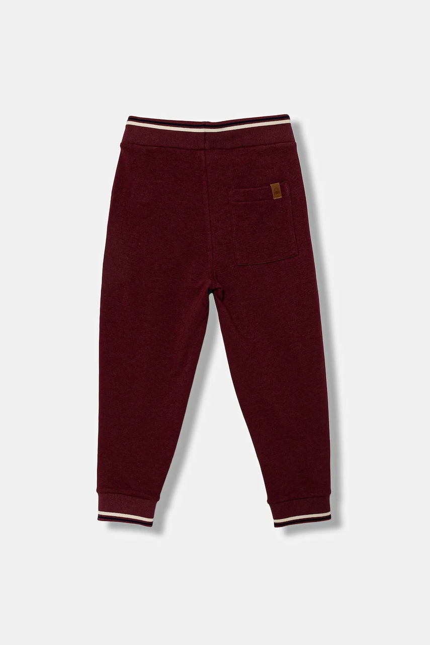 Детские спортивные штаны United Colors of Benetton цвет бордовый однотонные 32N4CF06E Детские спортивные штаны United Colors of Benetton цвет бордовый однотонные 32N4CF06E