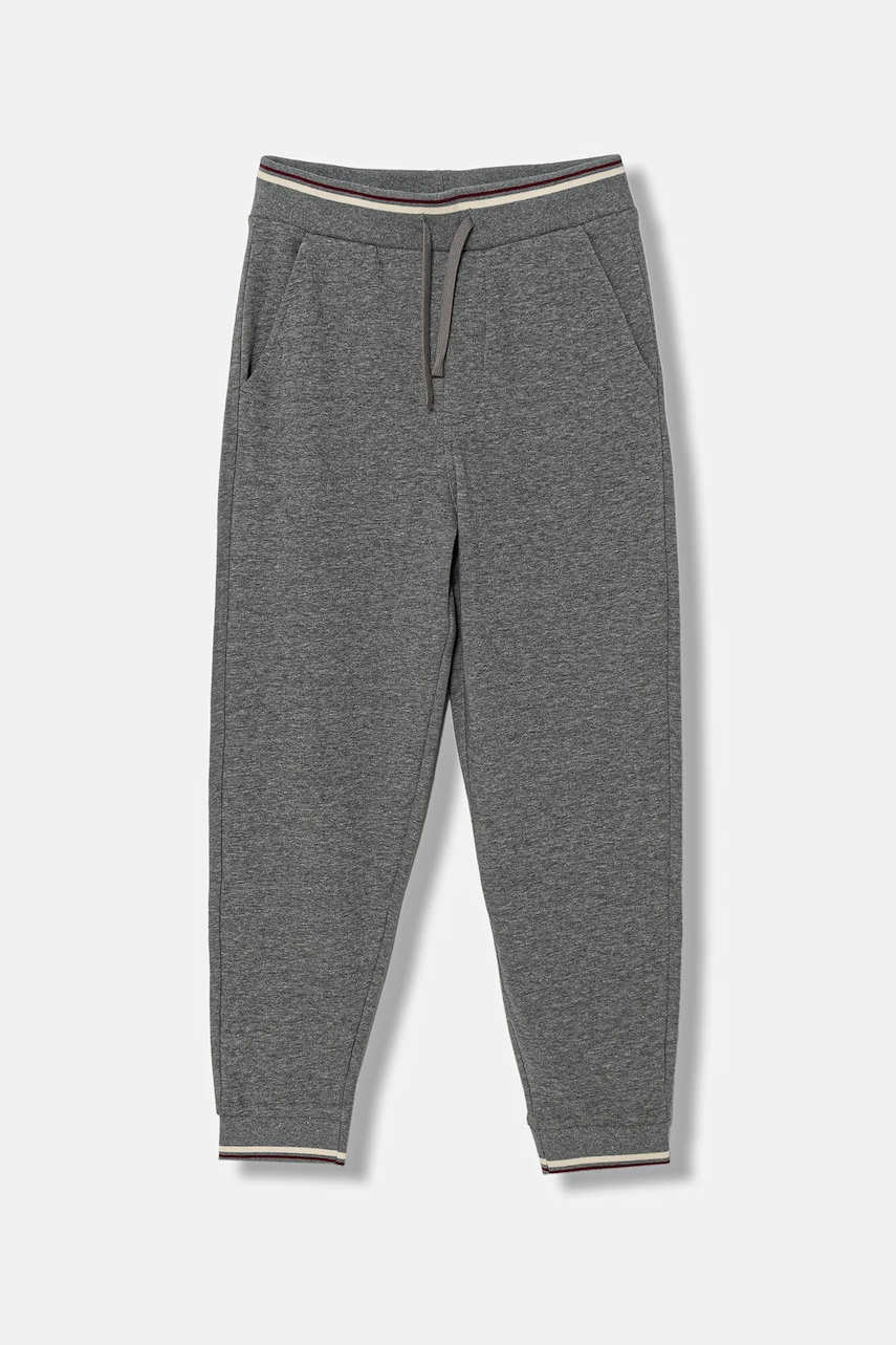 United Colors of Benetton pantaloni de trening pentru copii culoarea gri, uni, 32N4CF06E