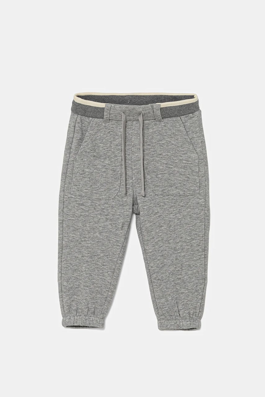 United Colors of Benetton pantaloni de trening pentru copii culoarea gri, uni, 32N4GF050