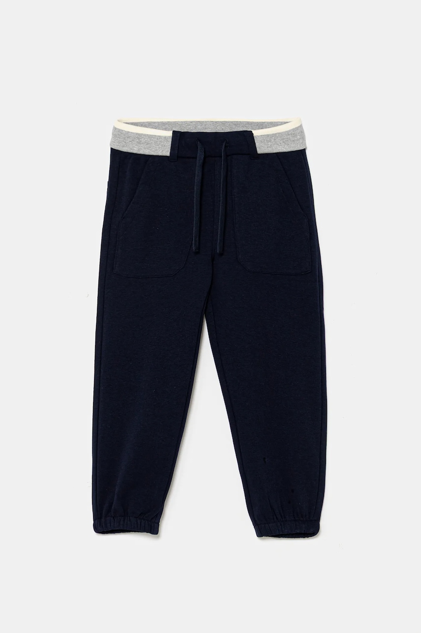 United Colors of Benetton pantaloni de trening pentru copii culoarea albastru marin, uni, 32N4GF050