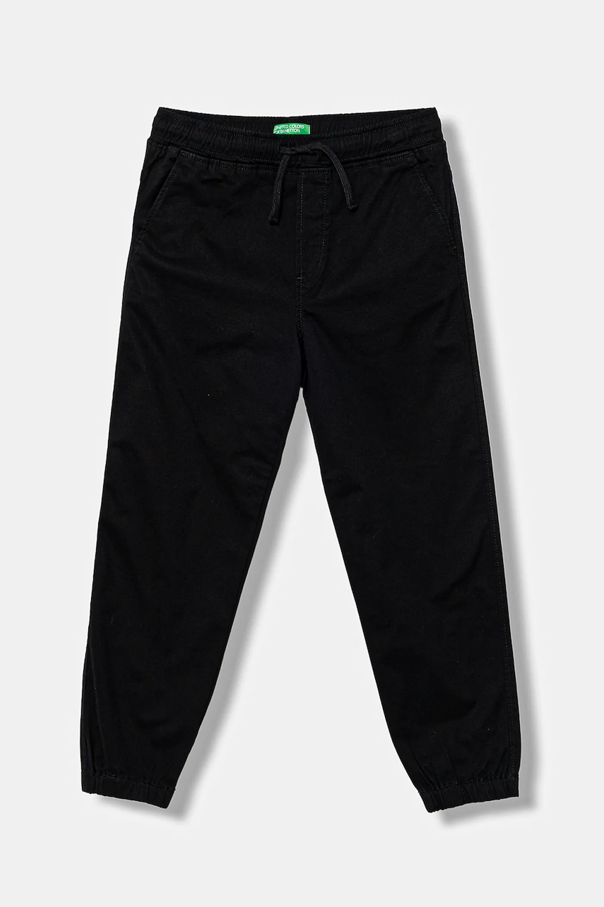 United Colors of Benetton pantaloni copii culoarea negru, uni, 4RHPCF03L