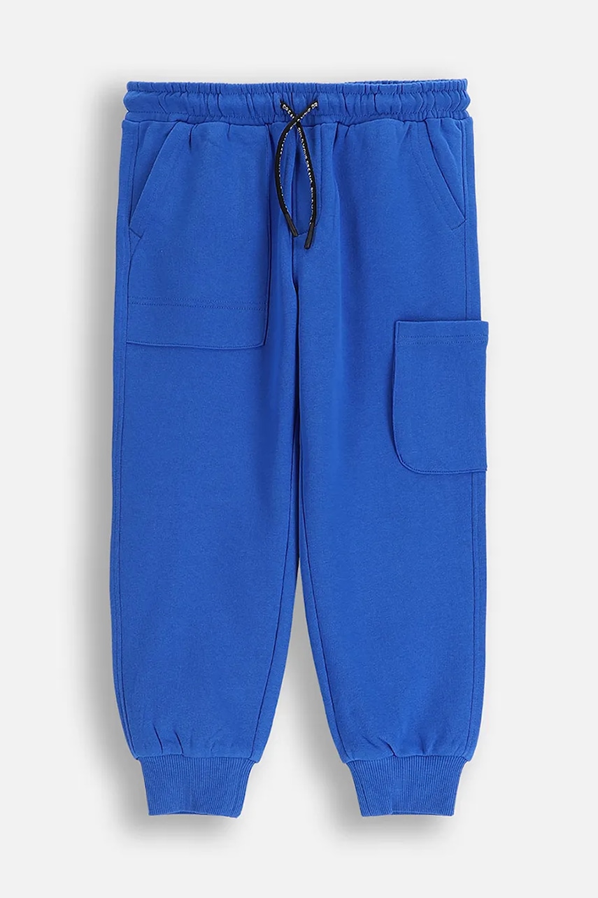 Coccodrillo pantaloni de trening din bumbac pentru copii CITY BUILDER BOY KIDS culoare albastru, uni