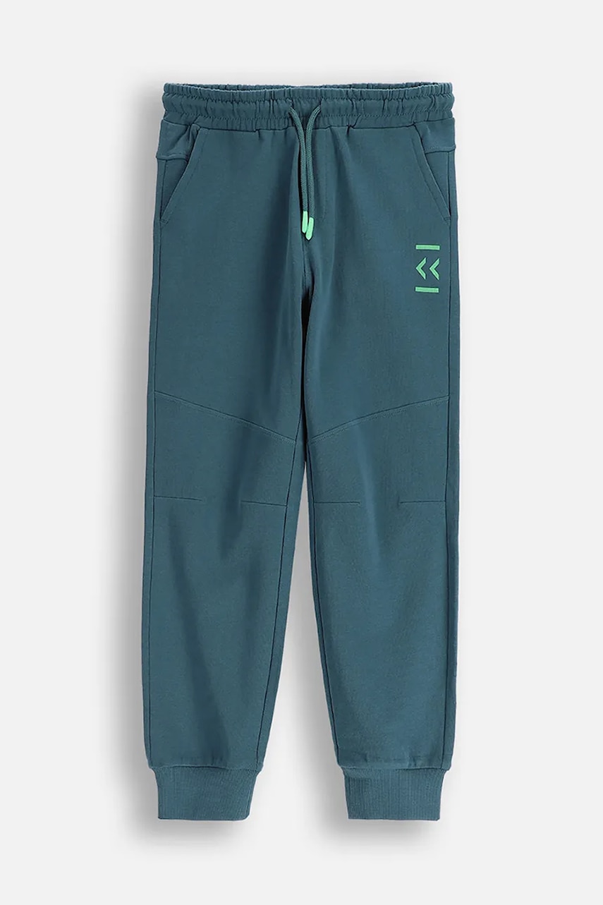 Coccodrillo pantaloni de trening din bumbac pentru copii culoarea verde, cu imprimeu, EVERYDAY BOY A