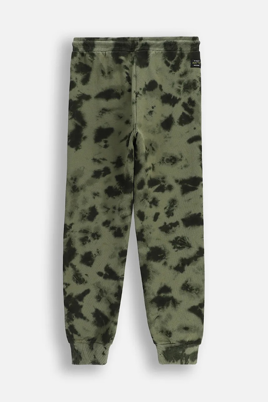 Детские спортивные штаны с хлопком Coccodrillo цвет зелёный узор SPORTS BOY JUNIOR