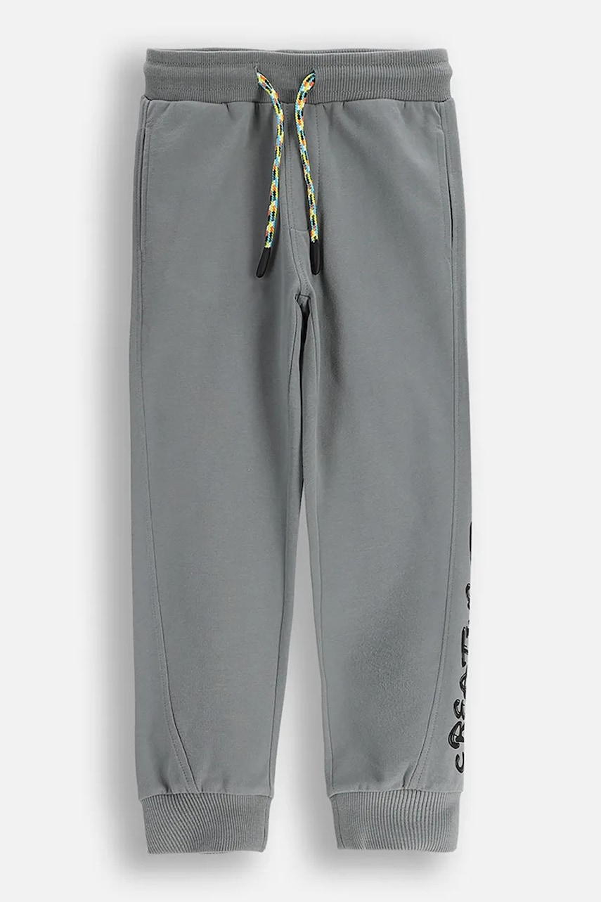 Coccodrillo pantaloni de bumbac pentru copii culoarea gri, uni, SPORTS BOY KIDS
