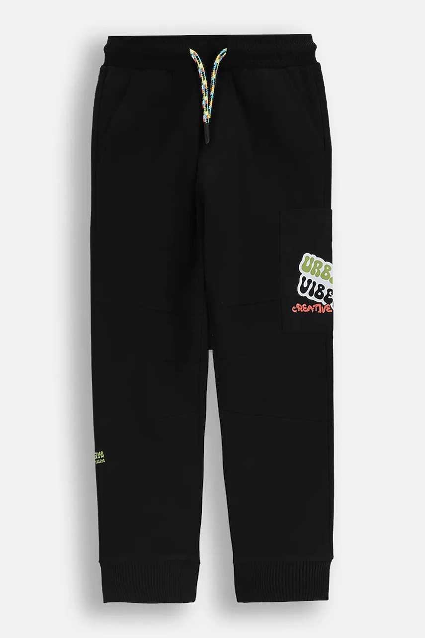 Levně Dětské tepláky Coccodrillo černá barva, SPORTS BOY KIDS