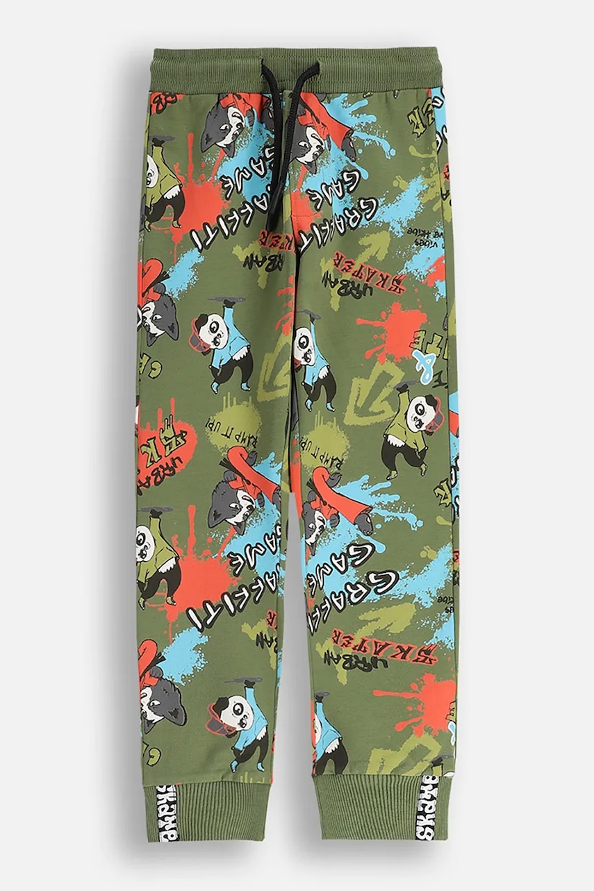Coccodrillo pantaloni de trening pentru copii culoarea verde, cu imprimeu, SPORTS BOY KIDS