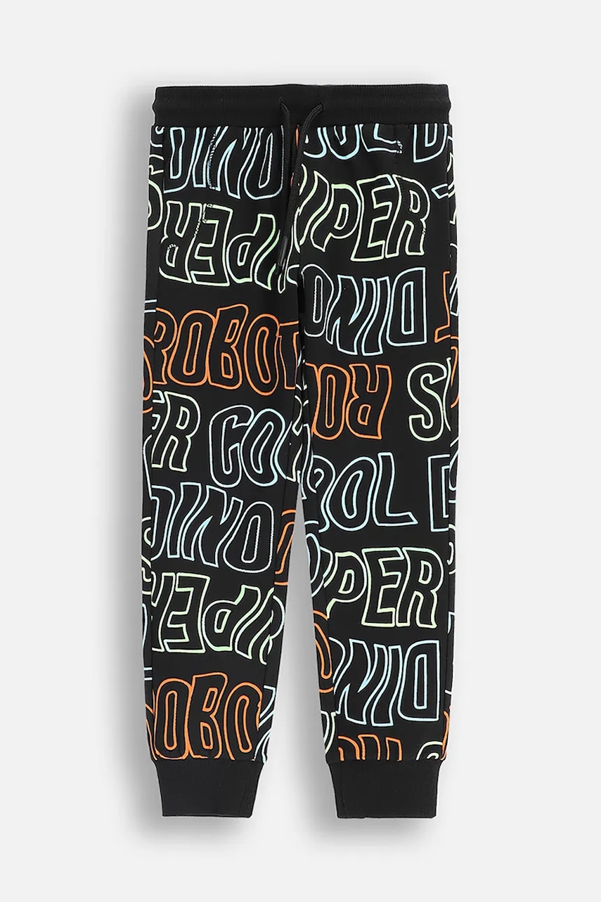 Coccodrillo pantaloni de trening din bumbac pentru copii culoarea negru, cu imprimeu, X-RAY VISION BOY KIDS