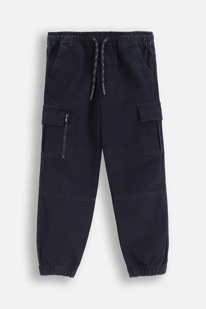 Coccodrillo pantaloni copii culoarea bleumarin, uni, CITY BUILDER BOY KIDS
