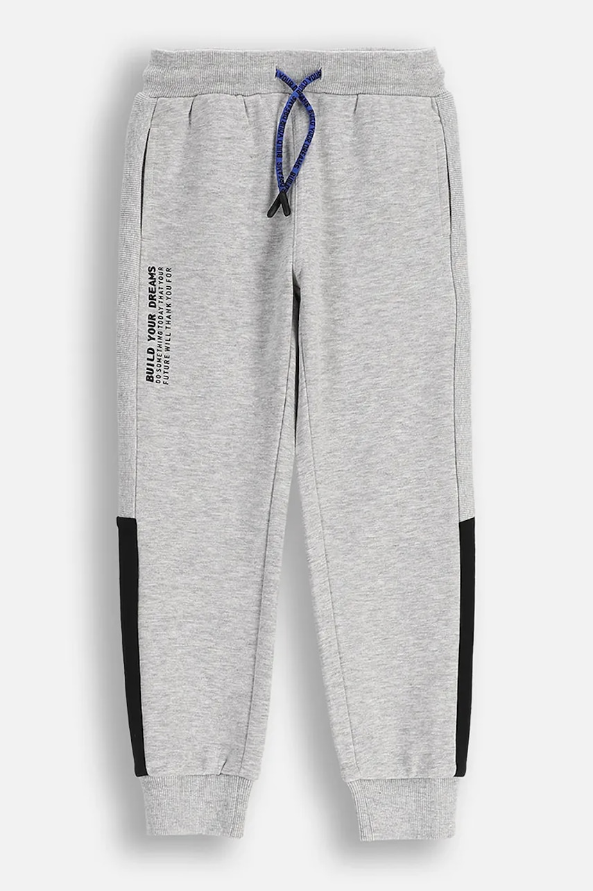 Coccodrillo pantaloni de trening pentru copii culoarea gri, uni, CITY BUILDER BOY KIDS