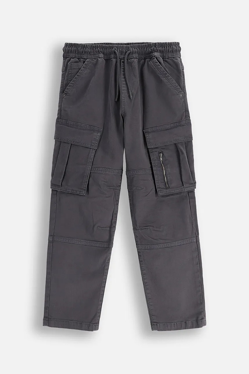 Coccodrillo pantaloni copii culoarea gri, uni, X-RAY VISION BOY JUNIOR