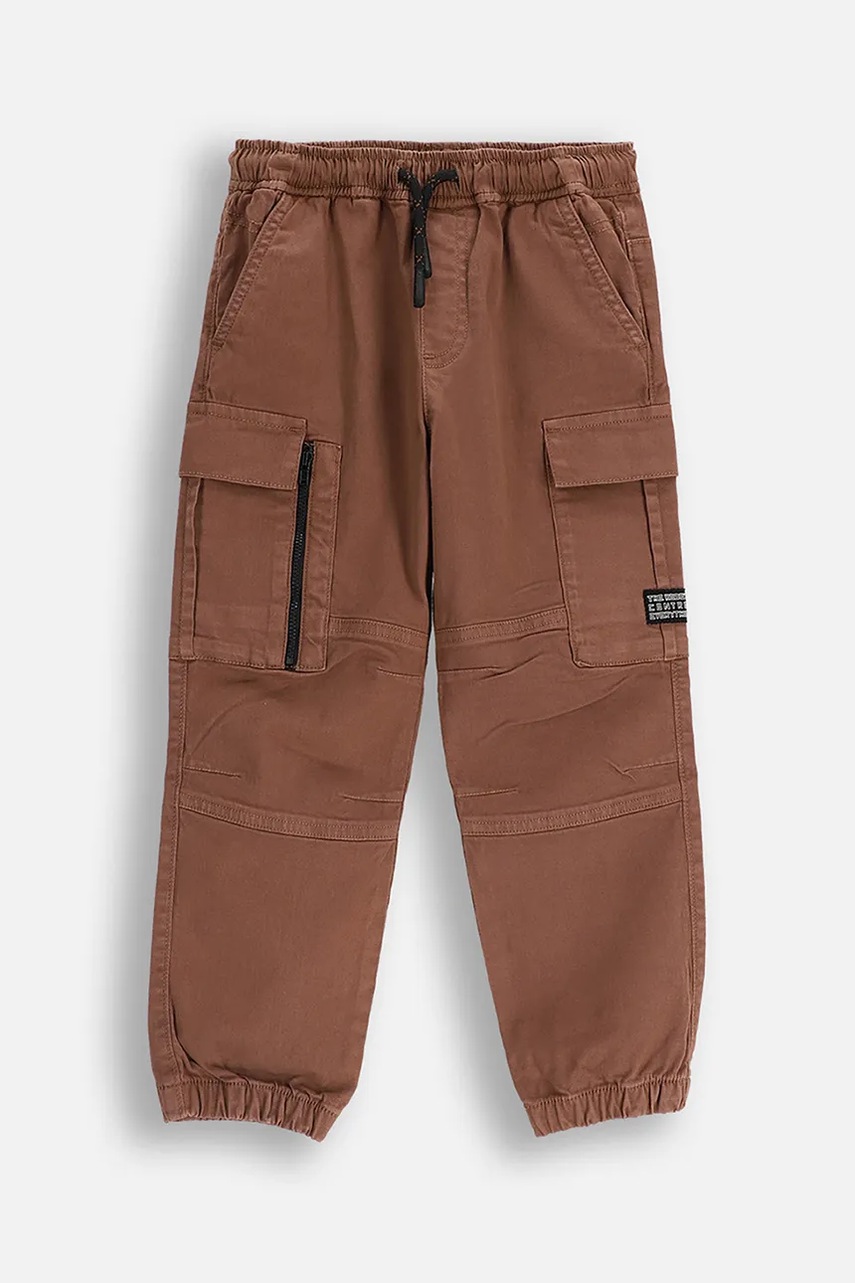 Coccodrillo pantaloni copii culoarea maro, uni, X-RAY VISION BOY KIDS