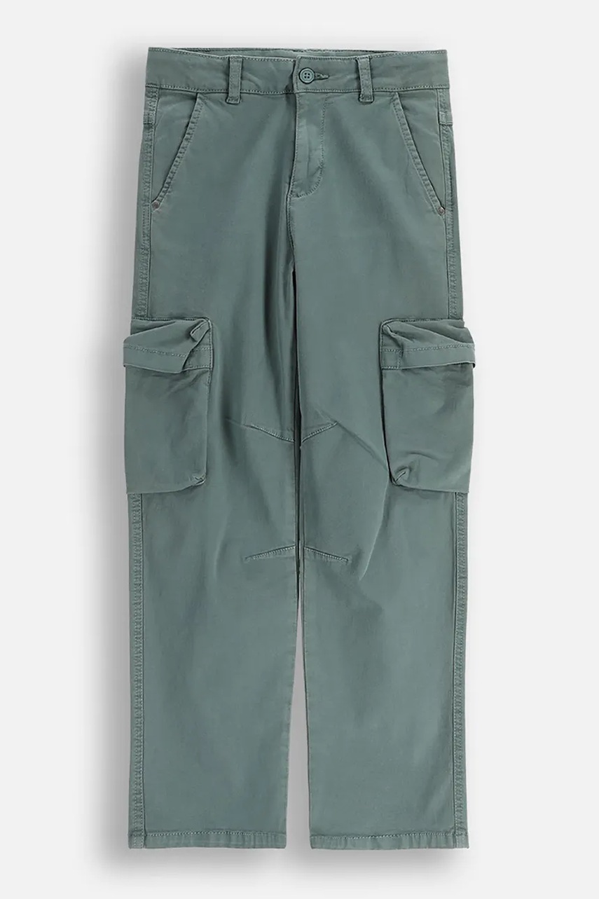 Coccodrillo pantaloni copii culoarea verde, uni, YETI BOY JUNIOR