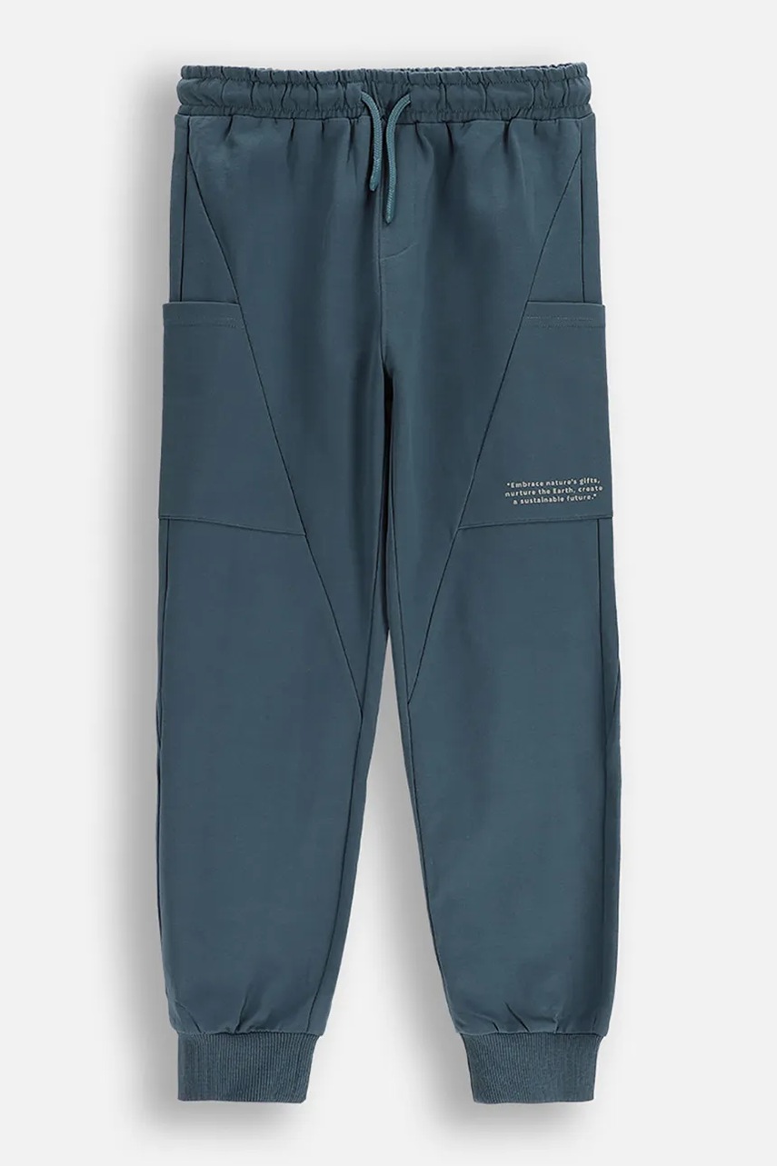 Coccodrillo pantaloni de trening culoarea gri, uni, YETI BOY JUNIOR