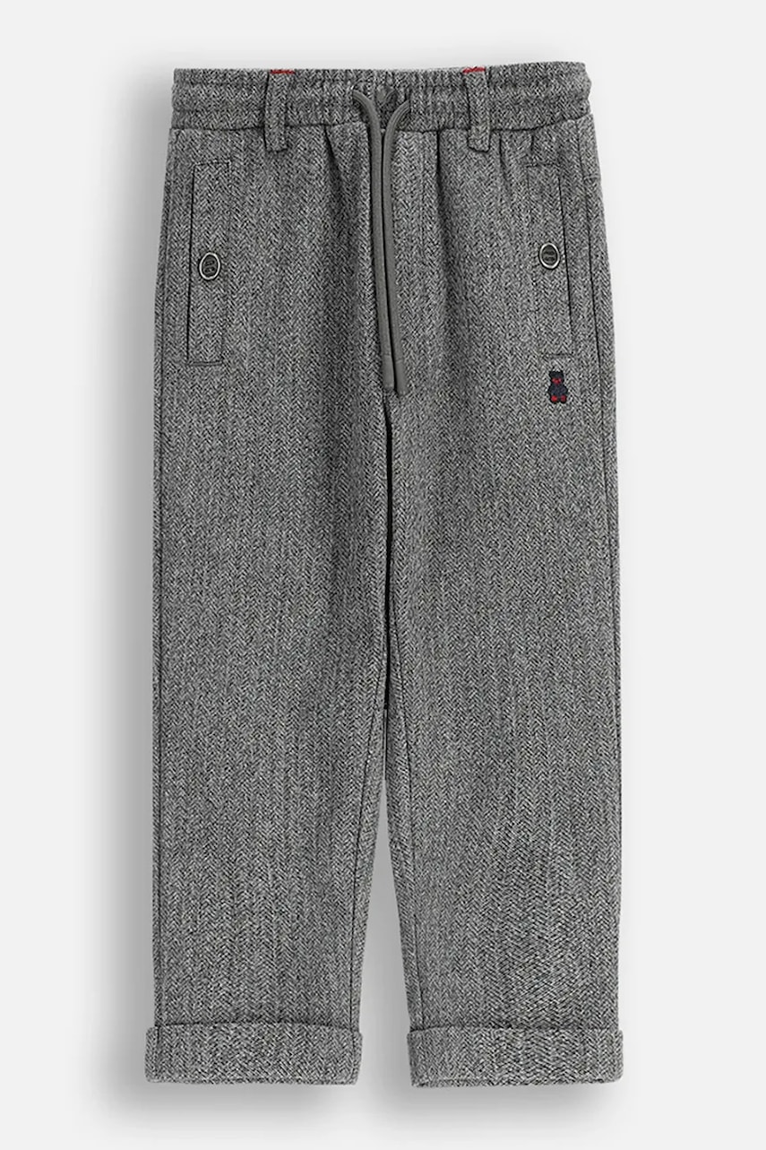 Coccodrillo pantaloni bebe culoarea gri, cu imprimeu, ELEGANT BABY BOY