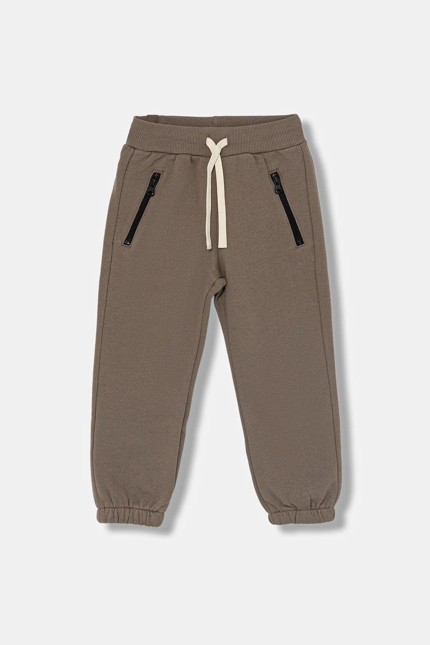 United Colors of Benetton pantaloni de trening pentru copii culoarea maro, uni, 3J73GF057