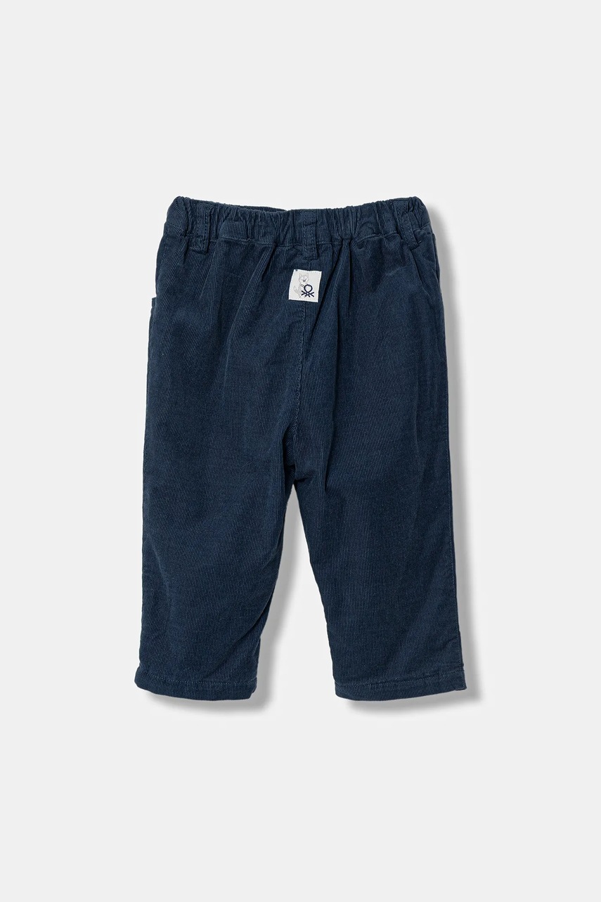 Вельветовые штаны для младенцев United Colors of Benetton цвет синий однотонные 4O5GAF01B