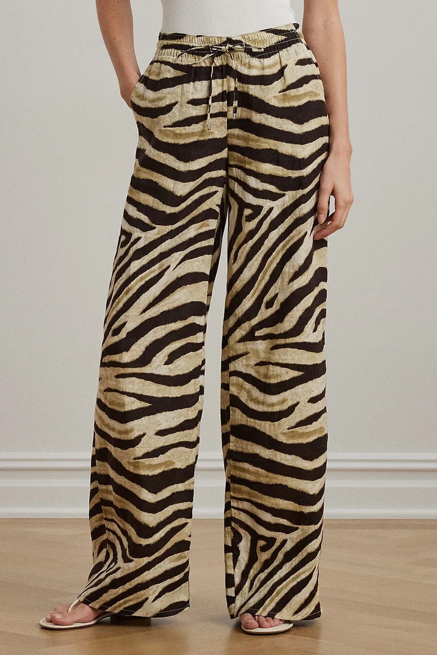 

Ленен панталон Lauren Ralph Lauren, Бежов