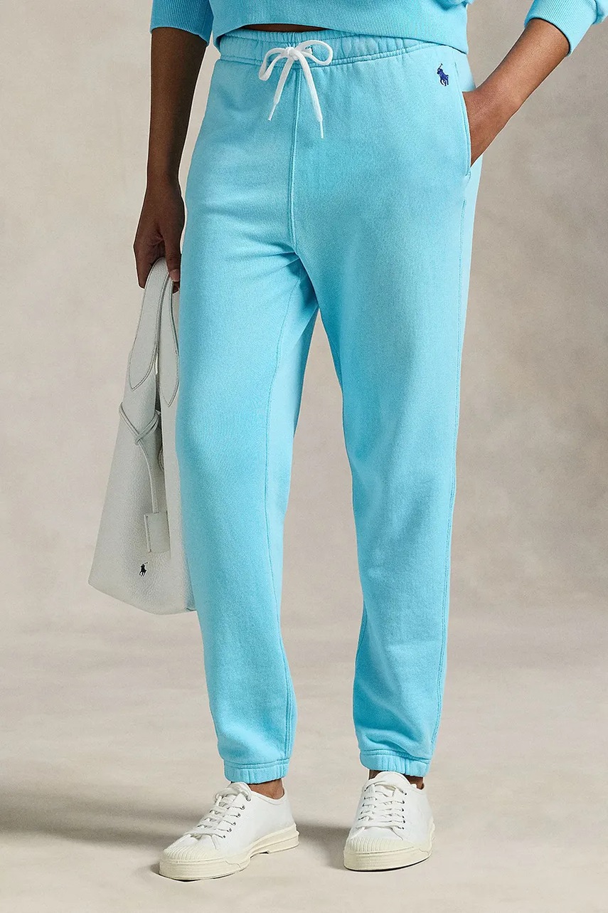 Спортивные штаны Polo Ralph Lauren цвет бирюзовый однотонные 211971694