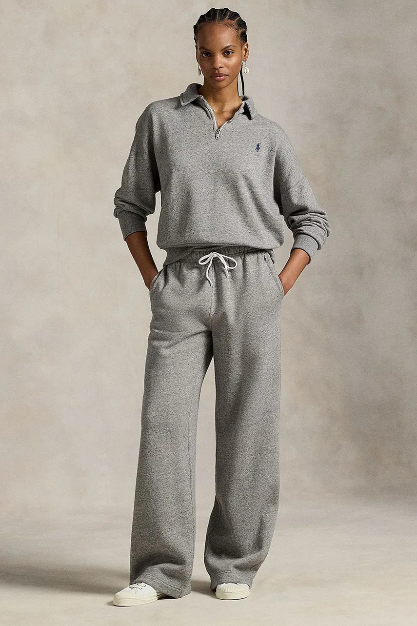 Levně Tepláky Polo Ralph Lauren dámské, šedá barva, 211977959