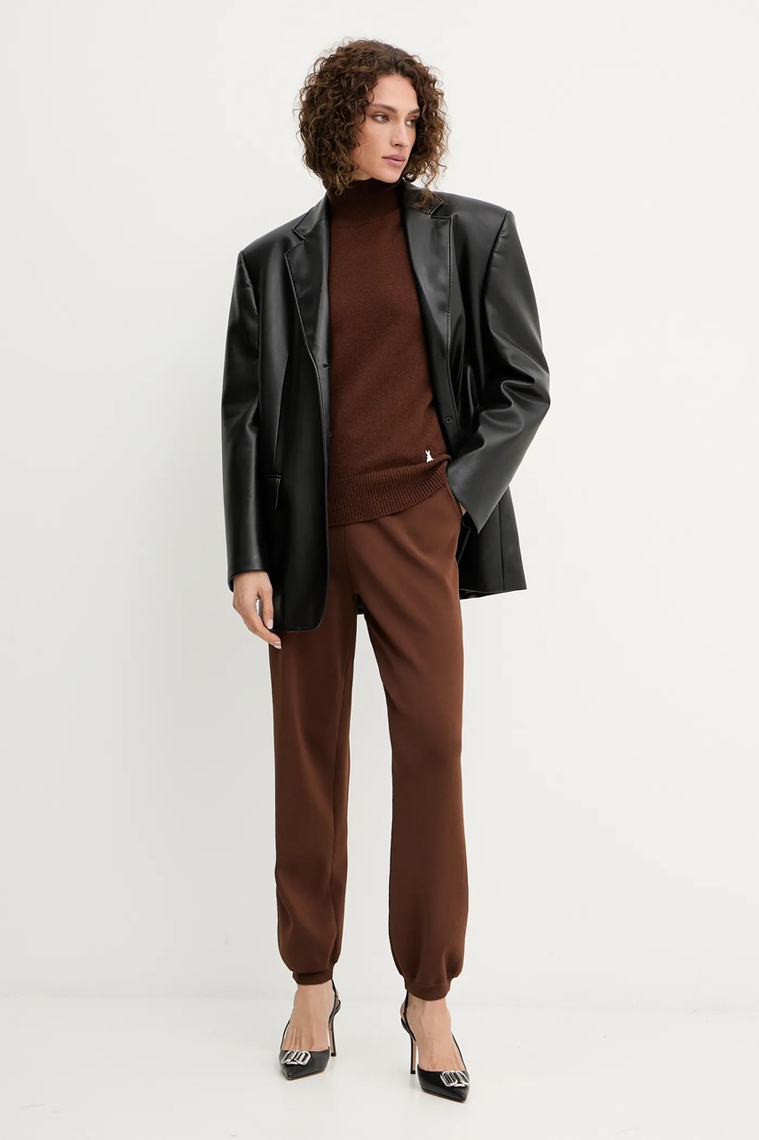 Спортивные штаны Patrizia Pepe цвет коричневый однотонные 8P0736 K266