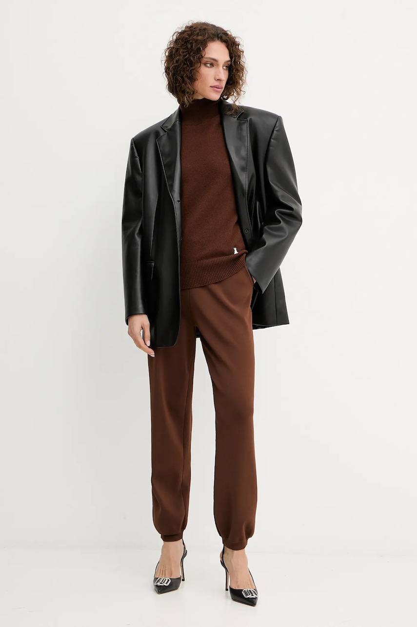 Спортивные штаны Patrizia Pepe цвет коричневый однотонные 8P0736 K266 Спортивные штаны Patrizia Pepe цвет коричневый однотонные 8P0736 K266